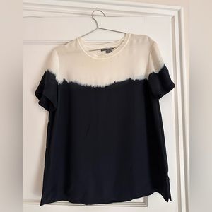 Vince silk ombré white and navy top